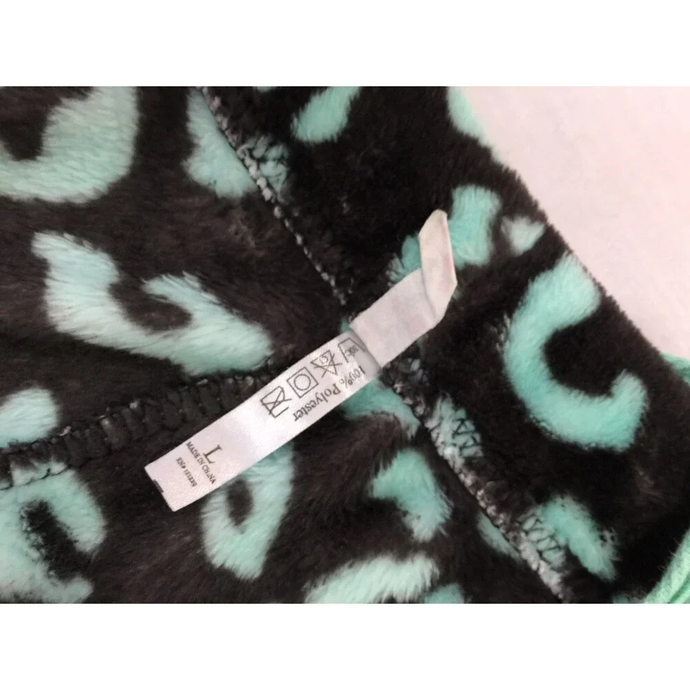 ITS JUST A KISS GOODNIGHT WOMENS FLEECE SLEEPWEAR PANTS SIZE L